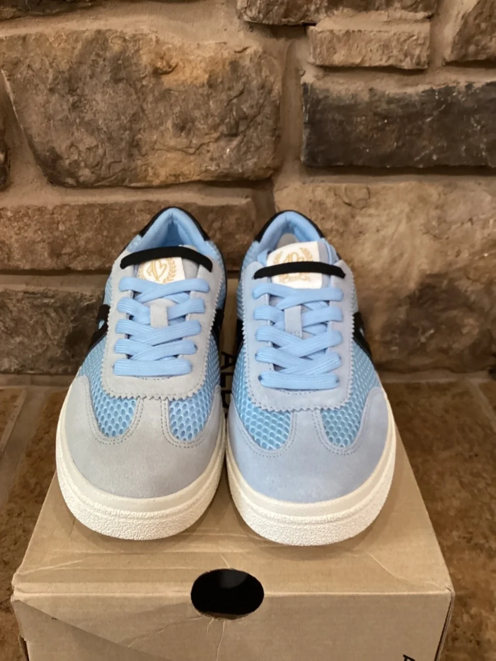 Aldo Club Trainer 450 Mens Sneaker Shoes 7.5 Light Blue Black Lace New In Box